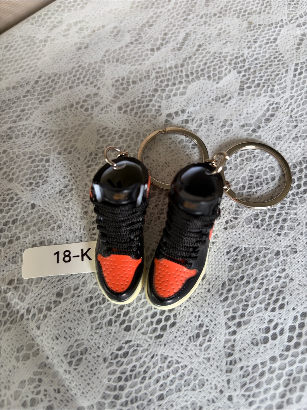 18-K Orange And Black Nike Logo Air Jordan Mini Keychain